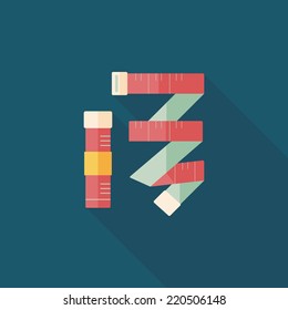measuring tape flat icon with long shadow,eps10