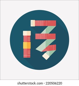 measuring tape flat icon with long shadow,eps10