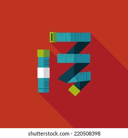 measuring tape flat icon with long shadow,eps10