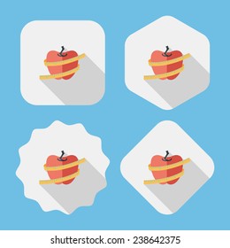 measuring tape flat icon with long shadow, eps10