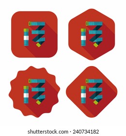 measuring tape flat icon with long shadow,eps10