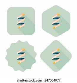 measuring tape flat icon with long shadow,eps10