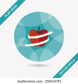 measuring tape flat icon with long shadow,eps10