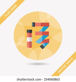 measuring tape flat icon with long shadow,eps10