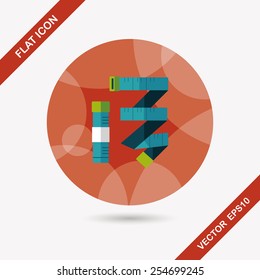 measuring tape flat icon with long shadow,eps10