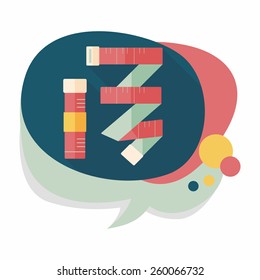 measuring tape flat icon with long shadow,eps10