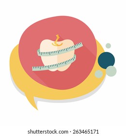 measuring tape flat icon with long shadow,eps10