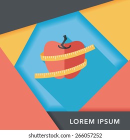 measuring tape flat icon with long shadow,eps10