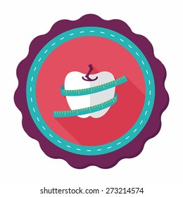 measuring tape flat icon with long shadow,eps10