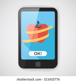 measuring tape flat icon with long shadow,eps10