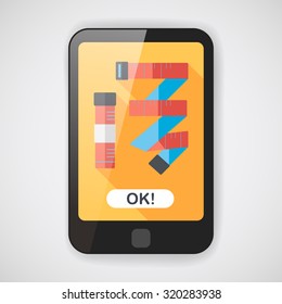 measuring tape flat icon with long shadow,eps10