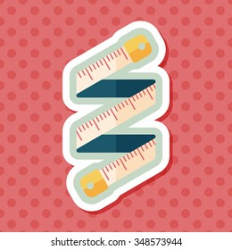 measuring tape flat icon with long shadow,eps10
