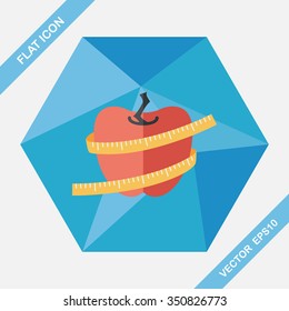 measuring tape flat icon with long shadow,eps10
