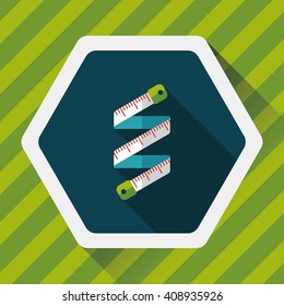 measuring tape flat icon with long shadow,eps10