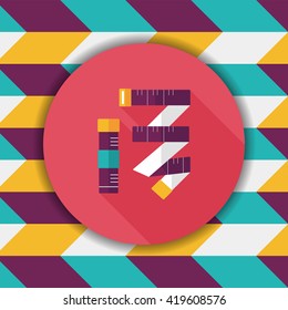 measuring tape flat icon with long shadow,eps10