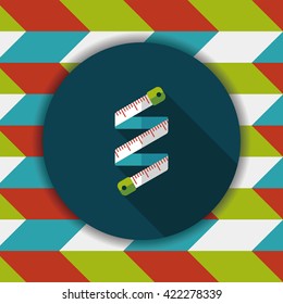 measuring tape flat icon with long shadow,eps10