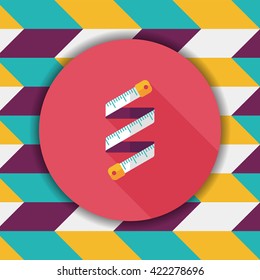 measuring tape flat icon with long shadow,eps10