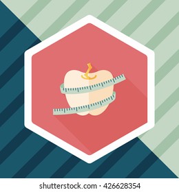 measuring tape flat icon with long shadow,eps10