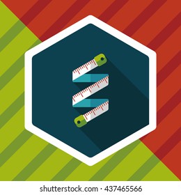 measuring tape flat icon with long shadow,eps10
