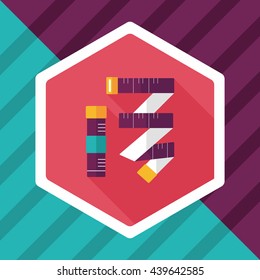 measuring tape flat icon with long shadow,eps10