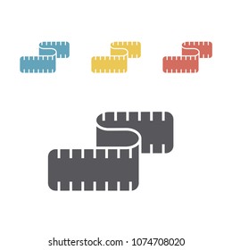 Measuring tape flat icon. Vector sign