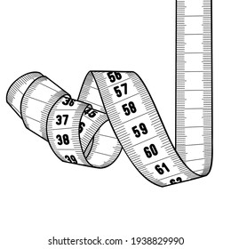 Measure Tape - Inches and Centimeters Stock Vector - Illustration of  isolated, centimeter: 7381693