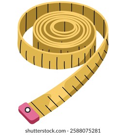 Measuring Tape Healthy Lifestyle and Diet Concept Illustration