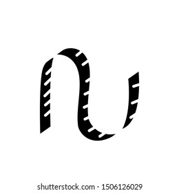 Measuring Tape Icon Business Fashion Retail , Template Logo Design Simple Ruler Professional Emblem Isolated Illustration , Outline Solid Background White , Clean And Clear for Logos 
