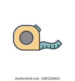 measuring tape icon collection .design style with background