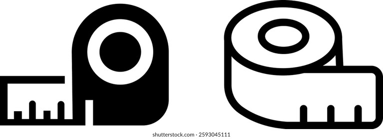 "Measuring Tape Icon Design Symbol Set for Construction and Precision"
