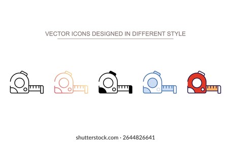Design de ícone de fita de medição com ilustração de estoque de fundo branco