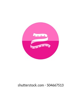 Measuring tape icon in flat color circle style. Fashion industry sewing tailor dressmaker