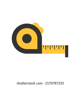 Measuring tape icon in flat style. Measure equipment vector illustration on isolated background. Yardstick sign business concept.