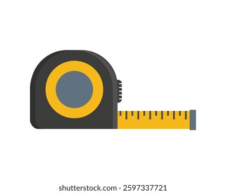 Measuring tape icon in flat style. Measure equipment vector illustration on isolated background.