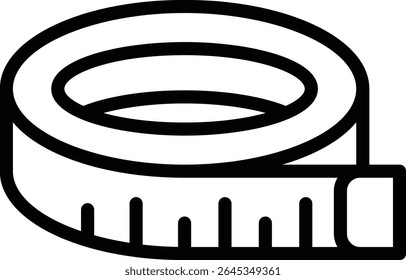 measuring tape icon illustration design with outline, this is not made from any AI generation