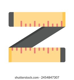 Measuring tape icon, inches tape for measurement, ready to use vector