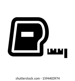 measuring tape icon isolated sign symbol vector illustration - high quality black style vector icons
