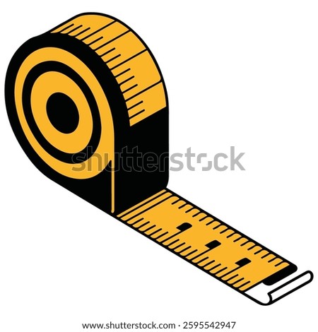 Measuring tape icon isometric vector