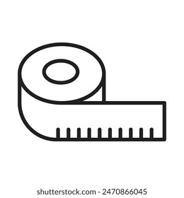 Measuring tape icon line art vector