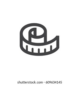 Measuring tape icon. meter vector illustration on white background