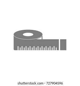 Measuring tape icon on white background