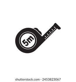 measuring tape icon with outline style