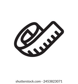 measuring tape icon with outline style