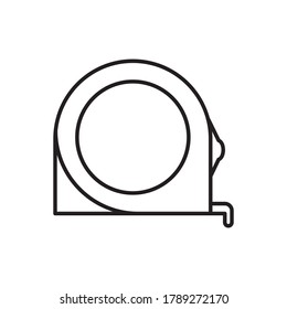Measuring Tape icon outline vector. isolated on white background