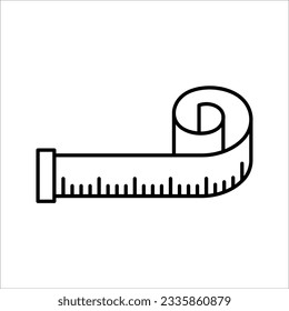 Measuring tape icon Outline vector illustration on white background