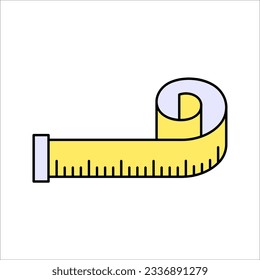 Measuring tape icon Outline vector illustration on white background