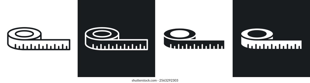 Measuring tape icon pack for app and website ui designs.