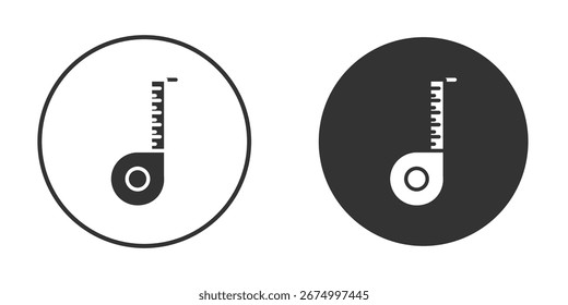 Pictograma de icono de cinta métrica. Ilustración de contorno de Vector aislado sobre fondo blanco.