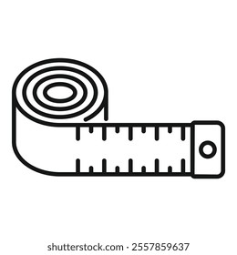 Measuring tape icon representing the concept of taking measurements for construction or tailoring