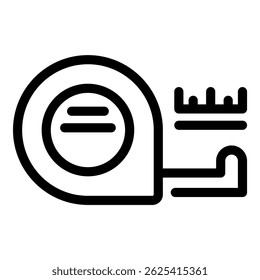 Icono de cinta métrica que representa el concepto de dimensiones de medición